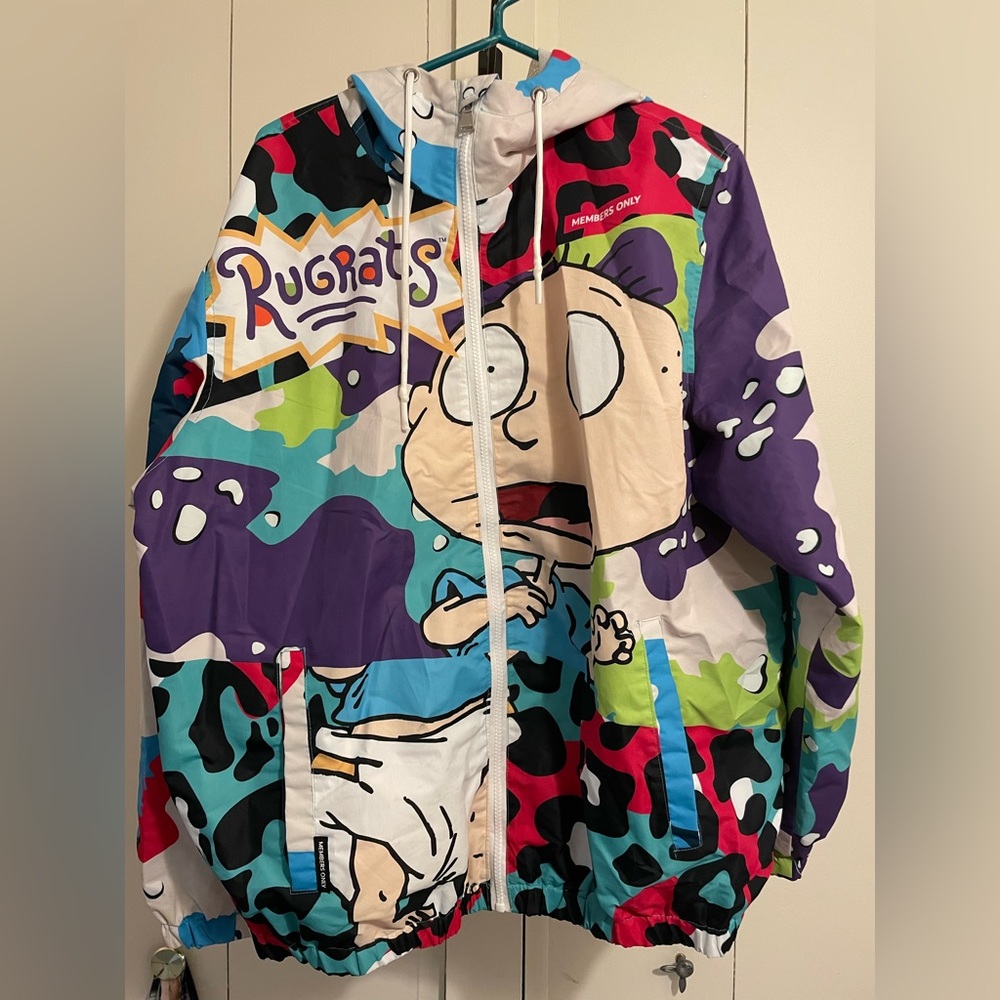 Members Only x Nickelodeon Rugrats Fuchsia Windbreaker Jacket, XL